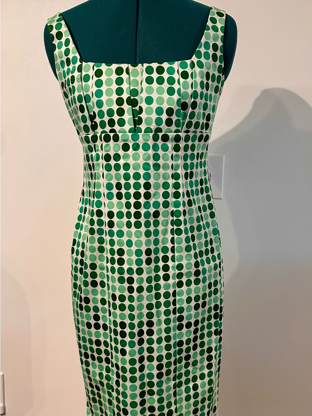 Calvin Klein Green Polka Dot Midi Sheath Dress- New with Tags
